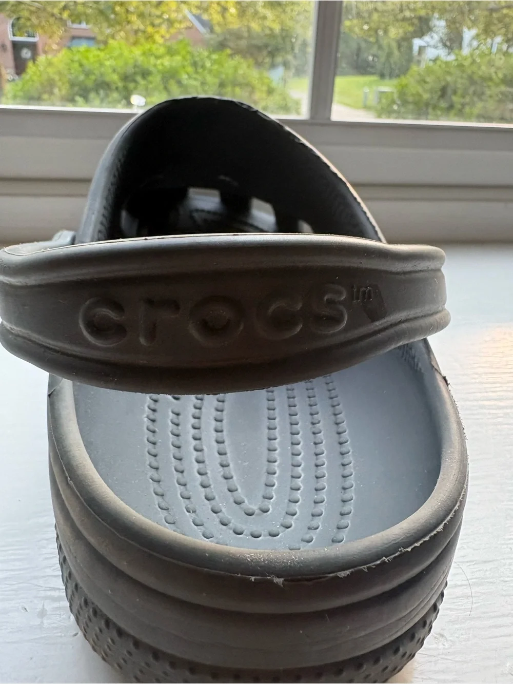 Kids Silver Comfort Crocs- Lightweight Slip-On Shoe